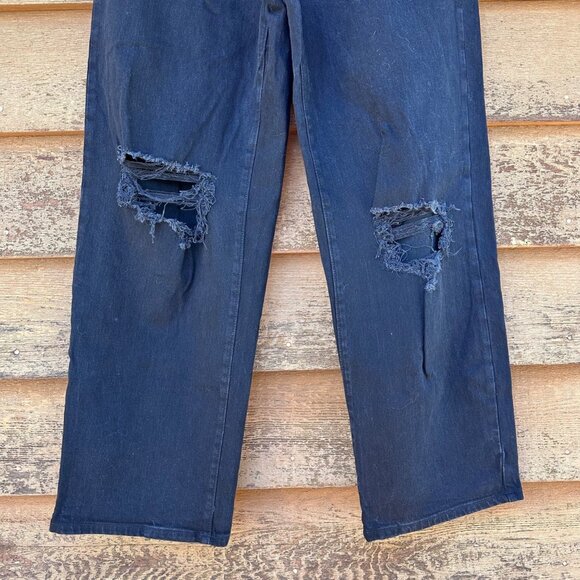 Wild Fable High-Rise Black Baggy Jeans With Distressed Knees Size 8/29 Cotton Bl - Picture 5 of 14